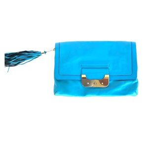 DVF large fold over clutch with shoulder strap